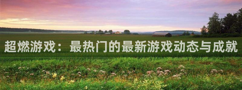 杜邦娱乐平台官方网站：超燃游戏：最热门的最新游戏动态与成就
